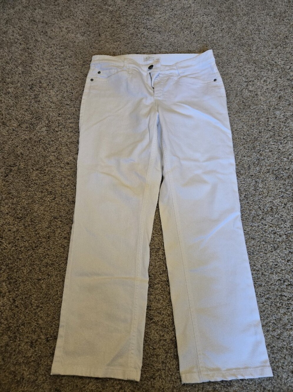 J Jill Women's White Straight-Leg Jeans